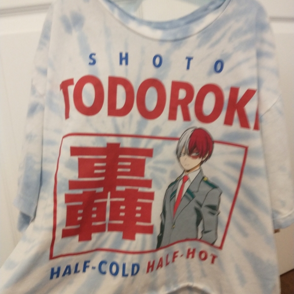 Hot Topic My Hero Academia Shoto Todorki Cropped T-Shirt Size Large - Picture 2 of 5